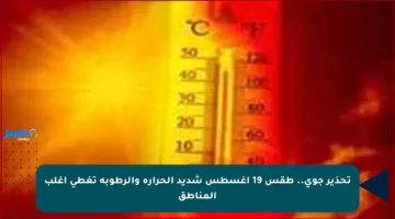 تحذير جوي.. طقس 19 أغسطس شديد الحرارة والرطوبة تغطي أغلب المناطق